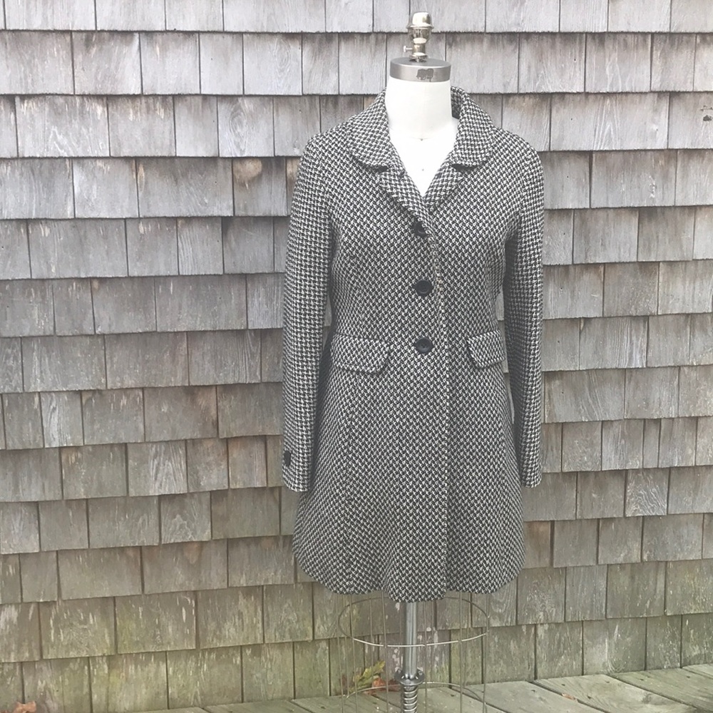 Ann Taylor jacquard weave short wool coat